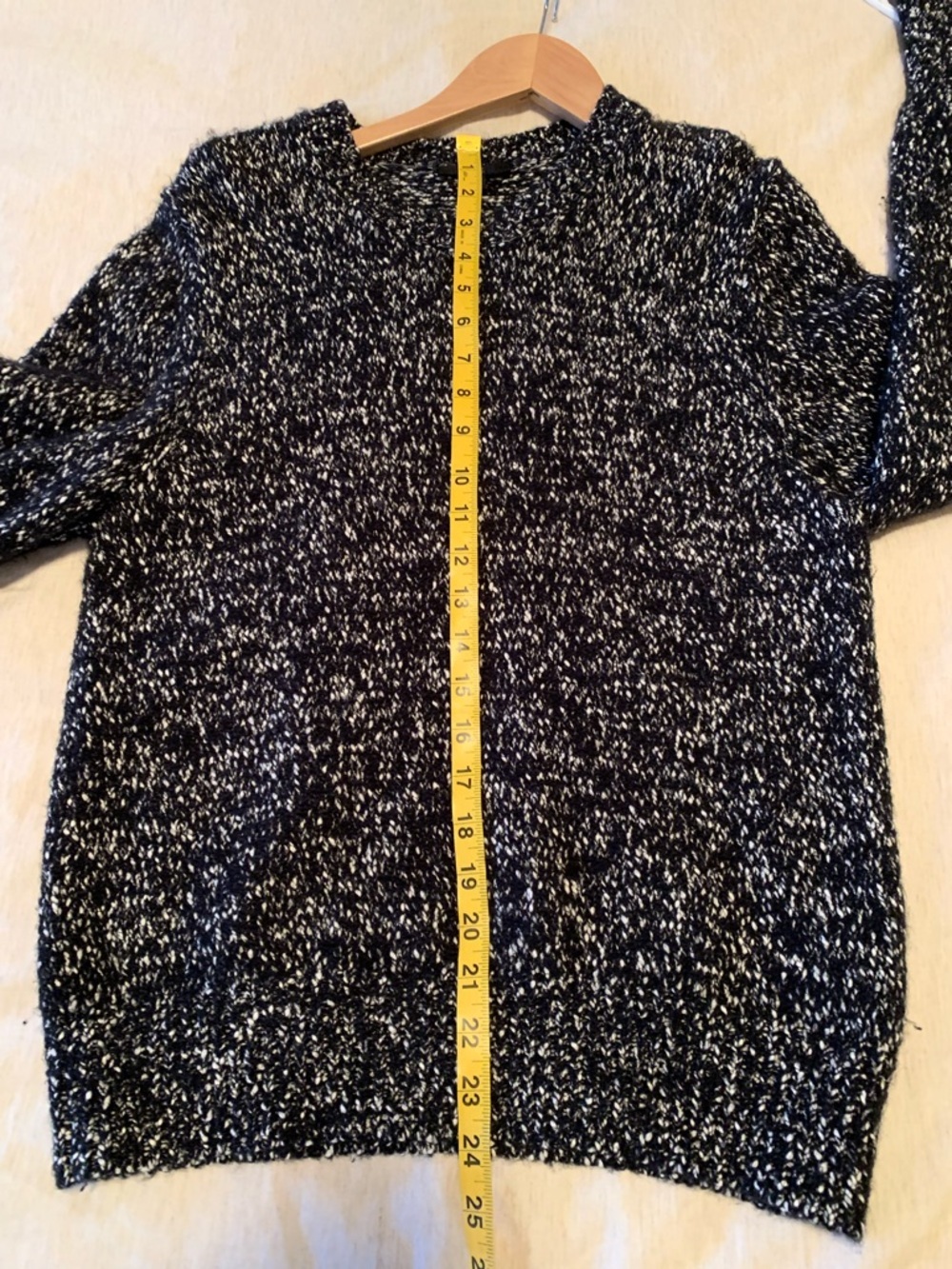 COS Speckle Black & White wool and cotton blended Crewneck Sweater size S - Picture 10 of 14